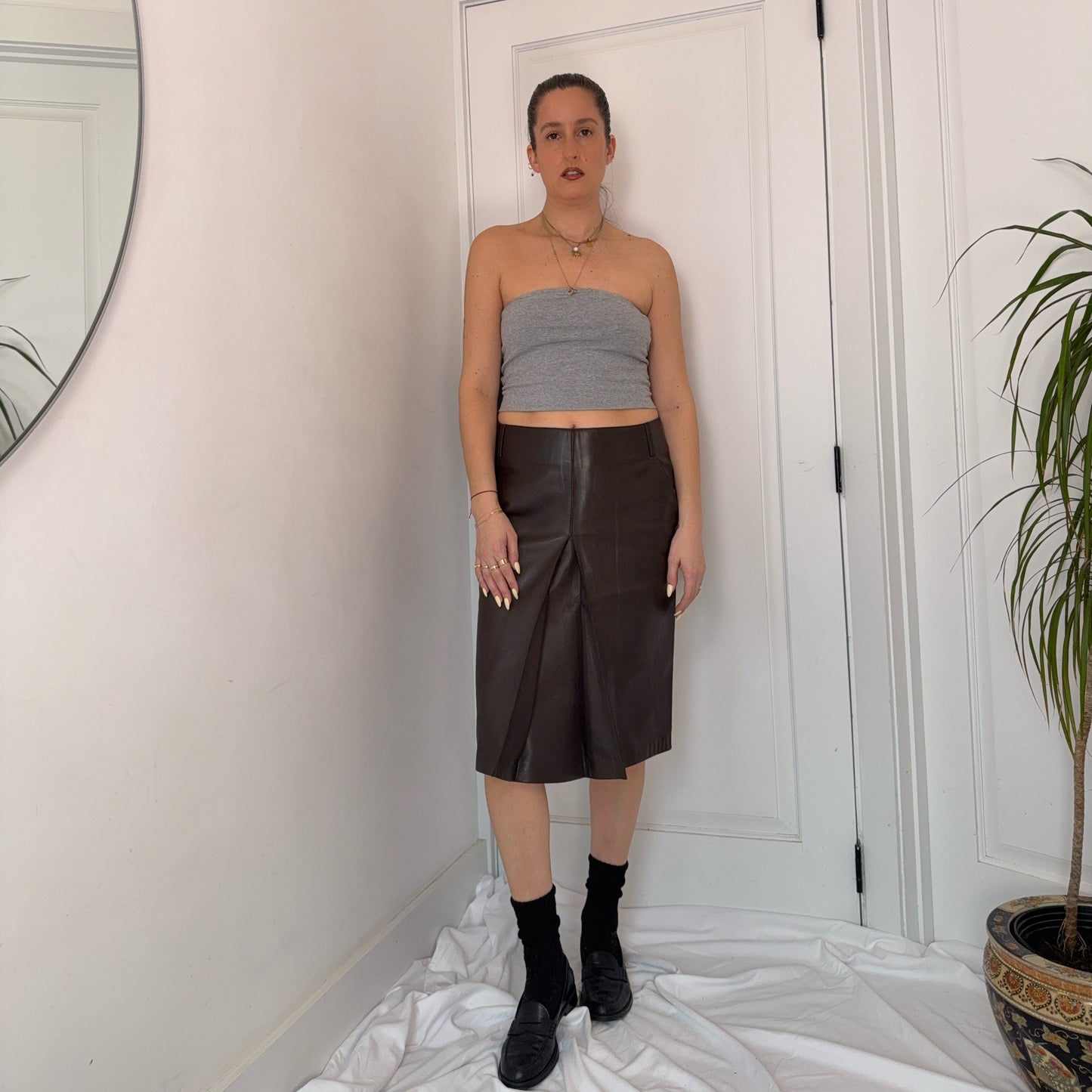 Jil Sander Leather Skirt