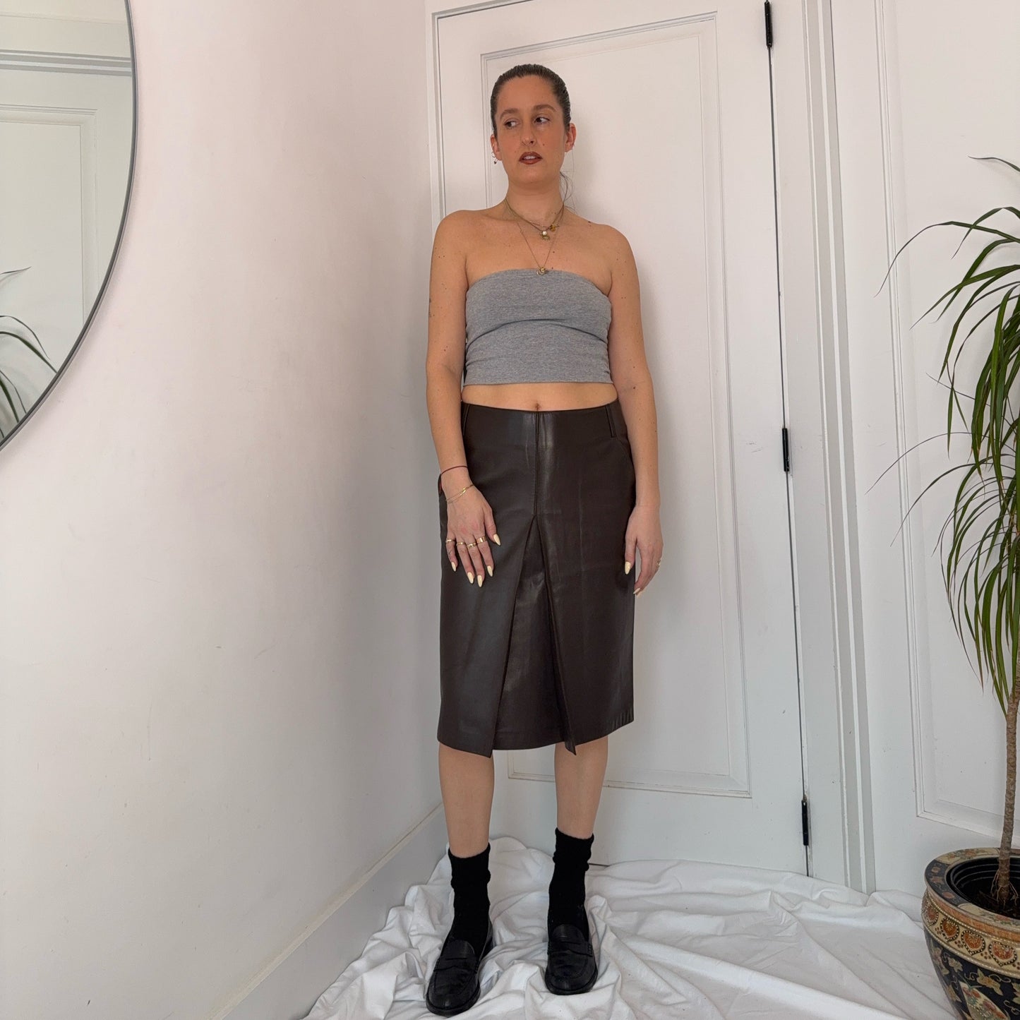 Jil Sander Leather Skirt