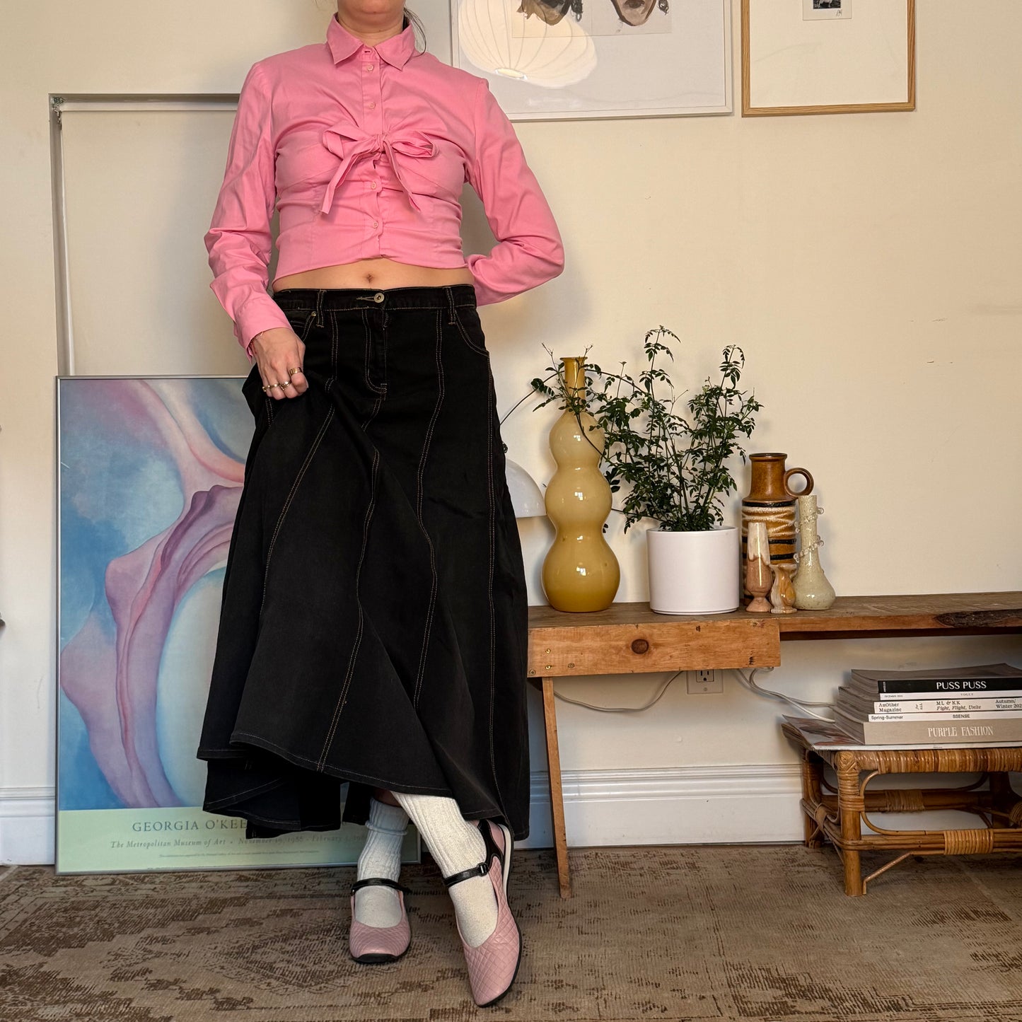 Prada Pink Bow Shirt