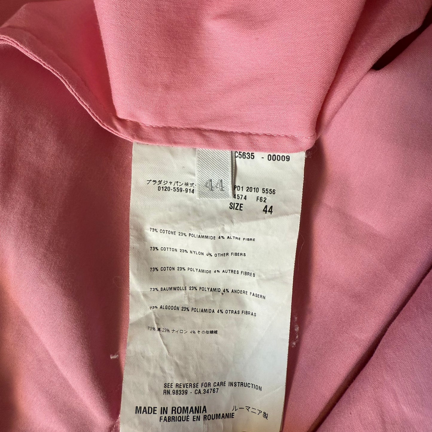 Prada Pink Bow Shirt