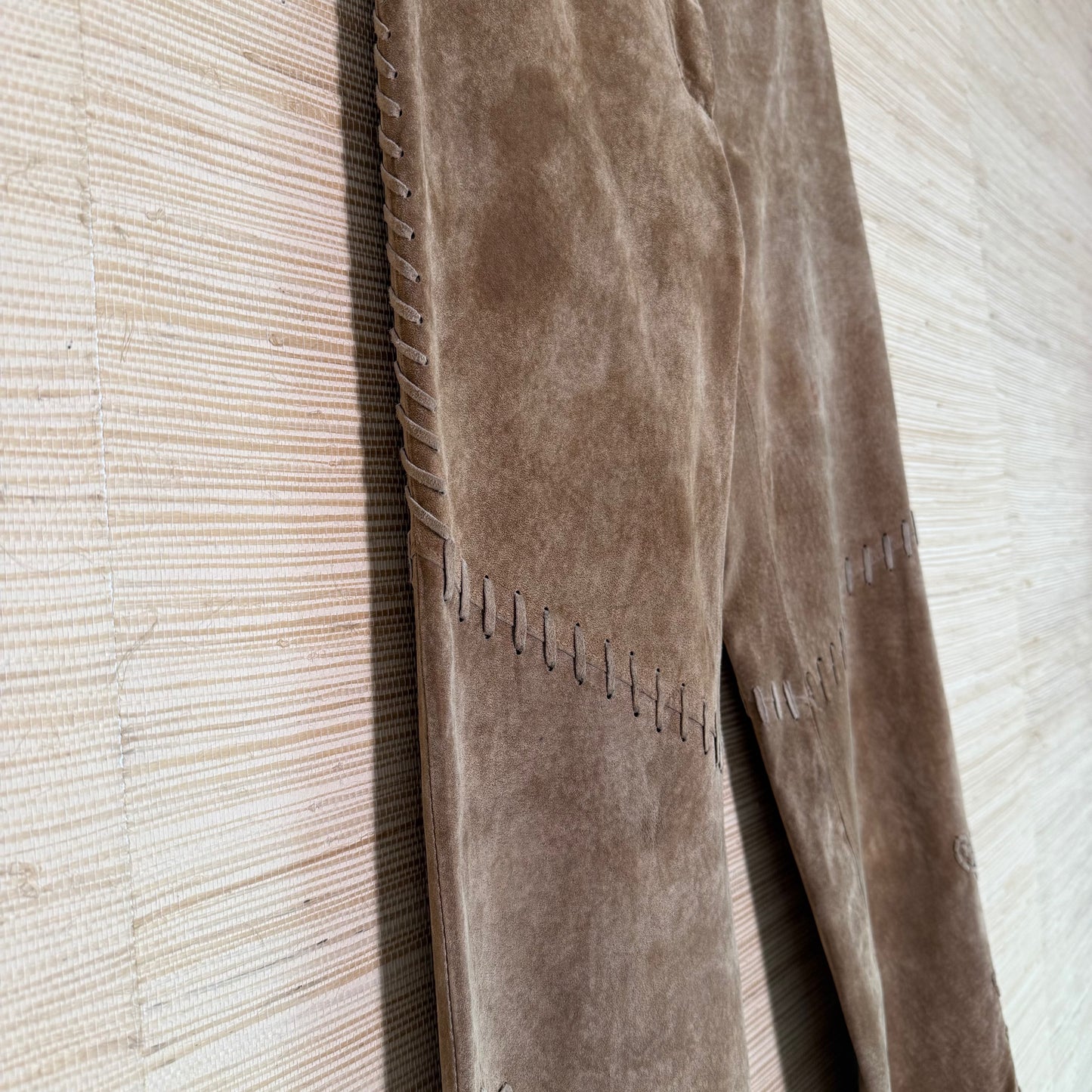 Suede Pants Floral Detail