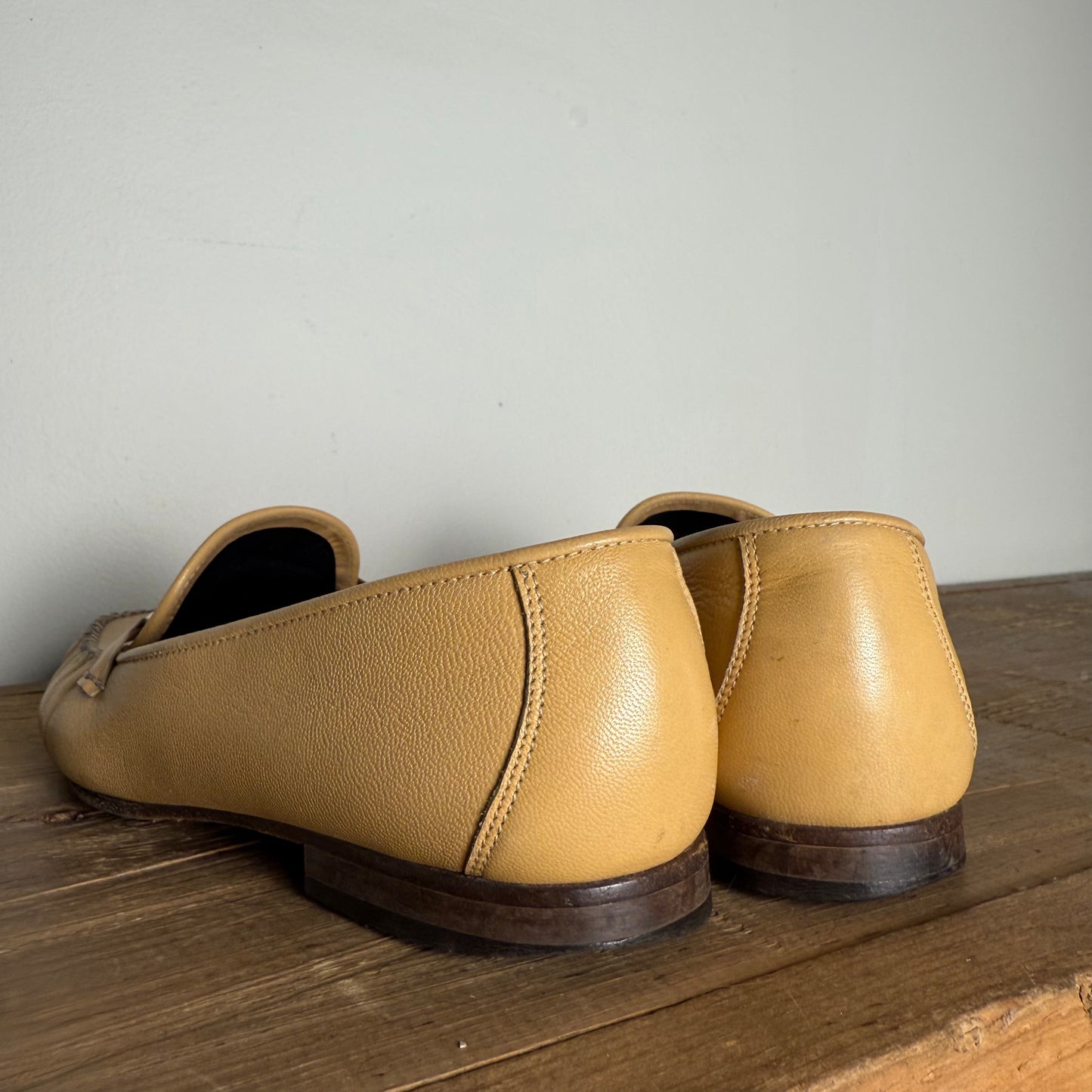 Escada Vintage Tan Leather Loafers
