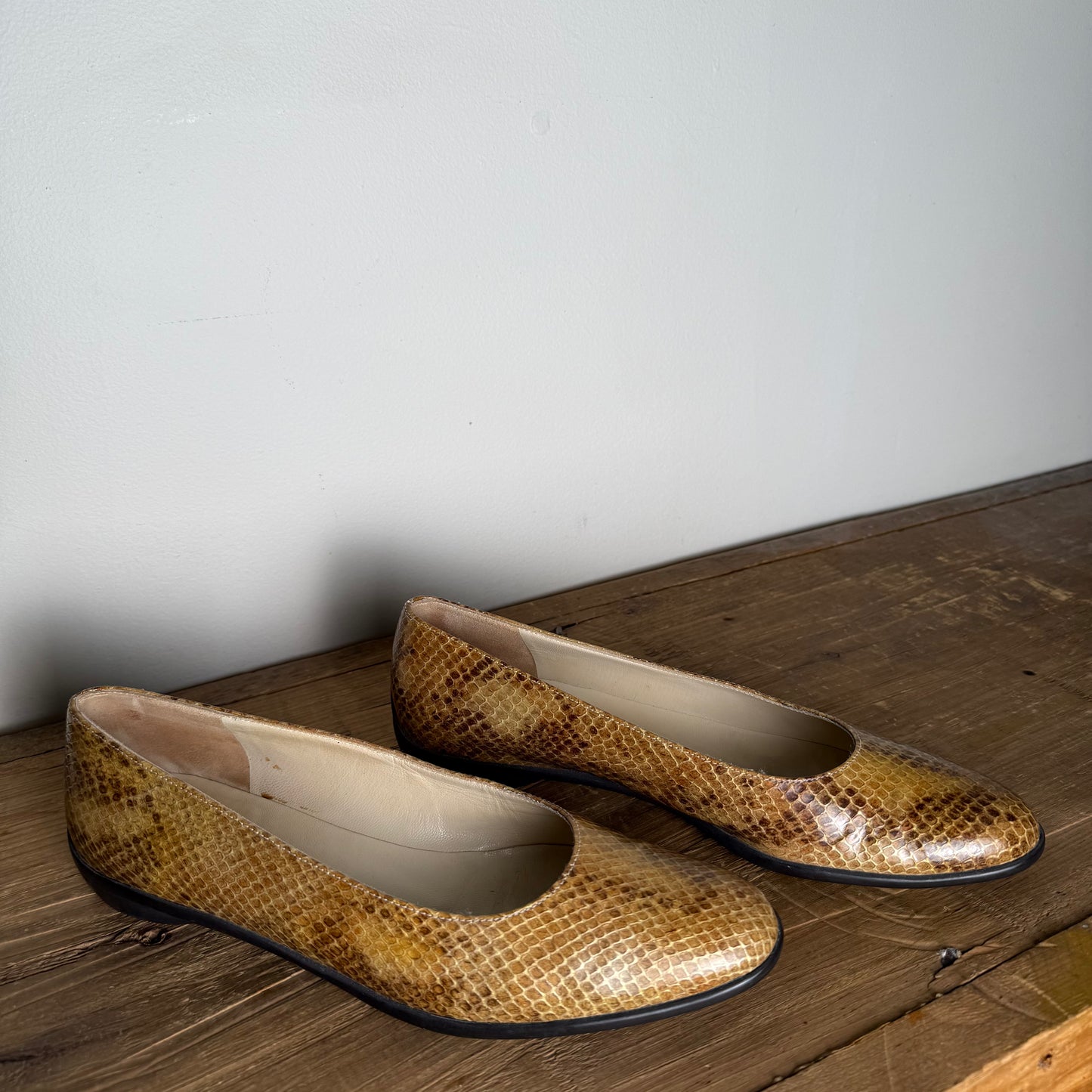 Salvatore Ferragamo Snakeskin Print Ballet Flat