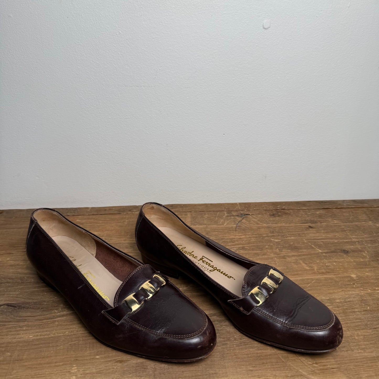 Salvatore Ferragamo Brown 90's Chain Loafer