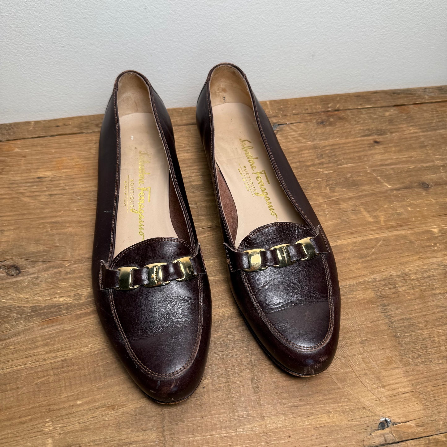 Salvatore Ferragamo Brown 90's Chain Loafer