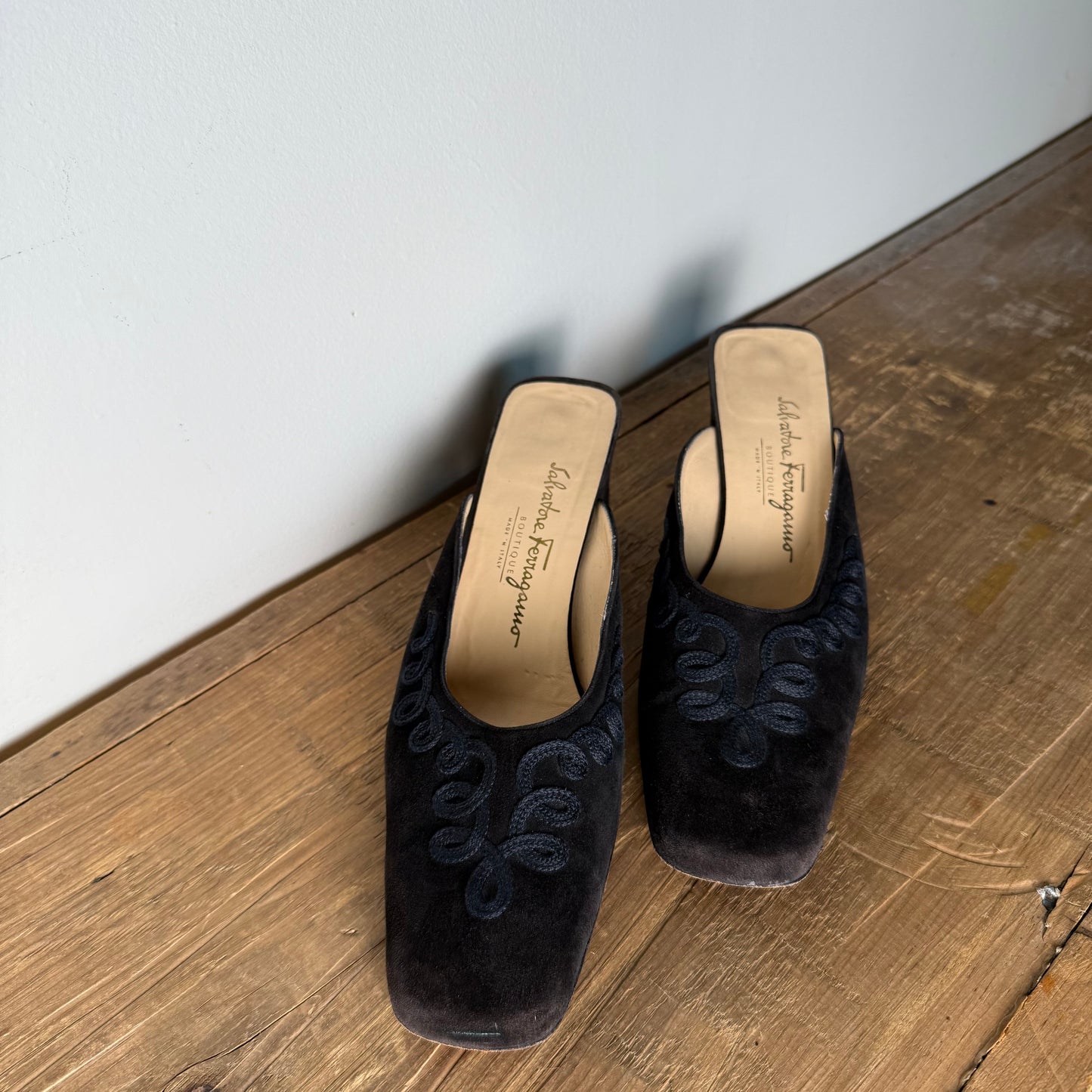 Salvatore Ferragamo Vintage Embroidered Mule
