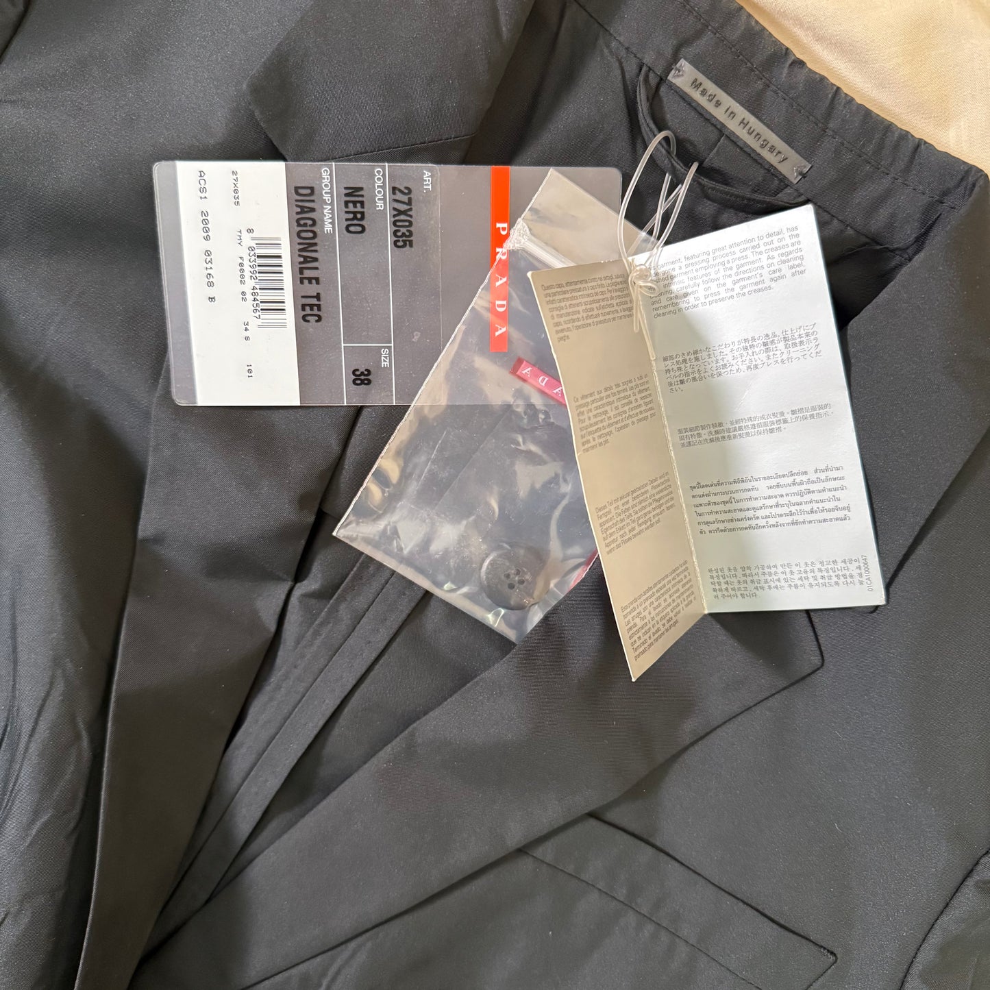 Prada Sport Blazer With Oversized Pockets: BNWT2009 Collection by Miuccia Prada
