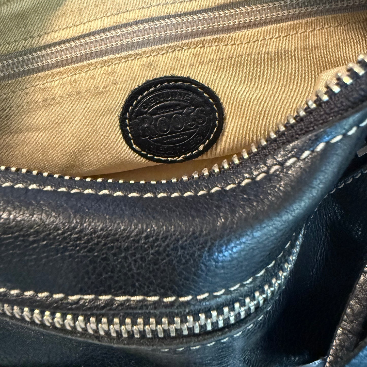 Black Leather Shoulder Bag w/ Buckle Detail