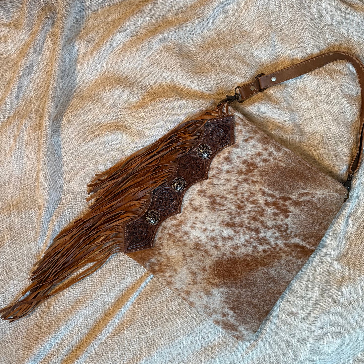 Vintage Fringe Cowhide Bag