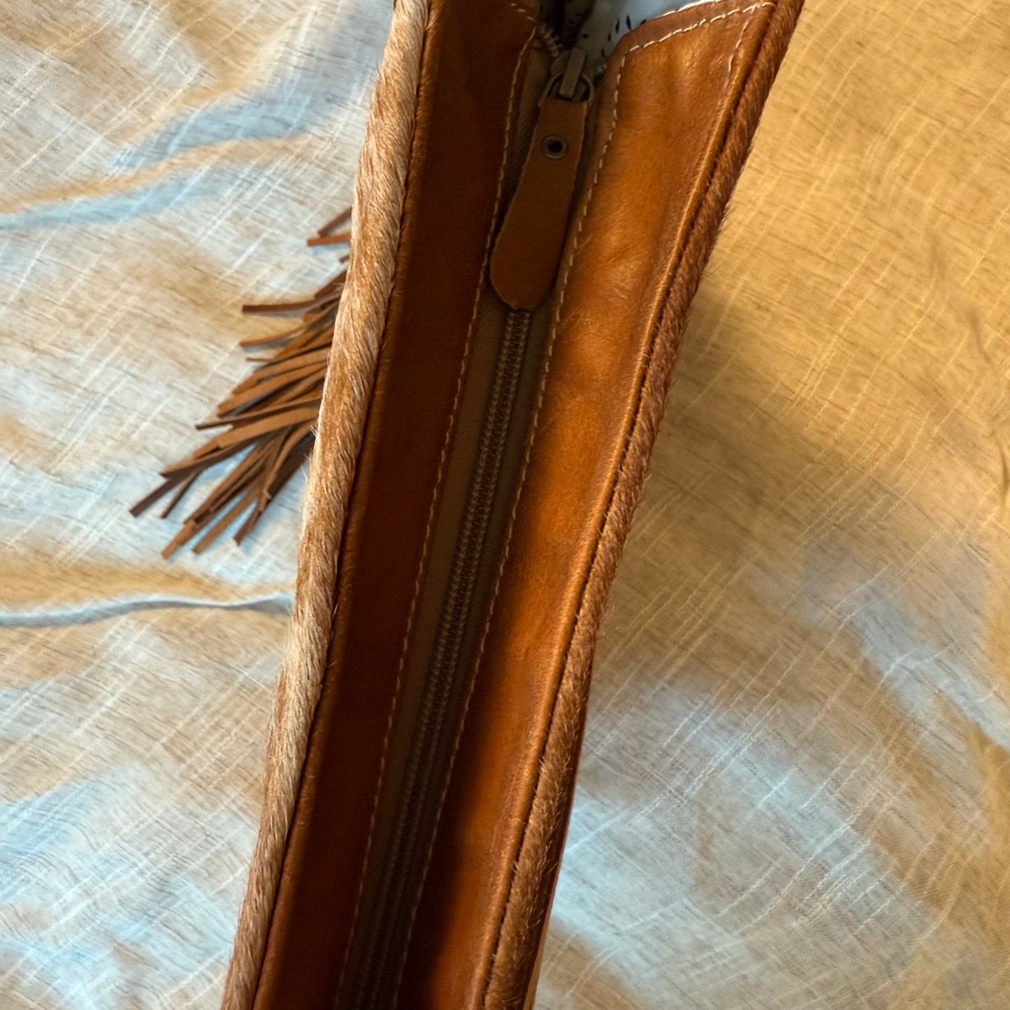 Vintage Fringe Cowhide Bag