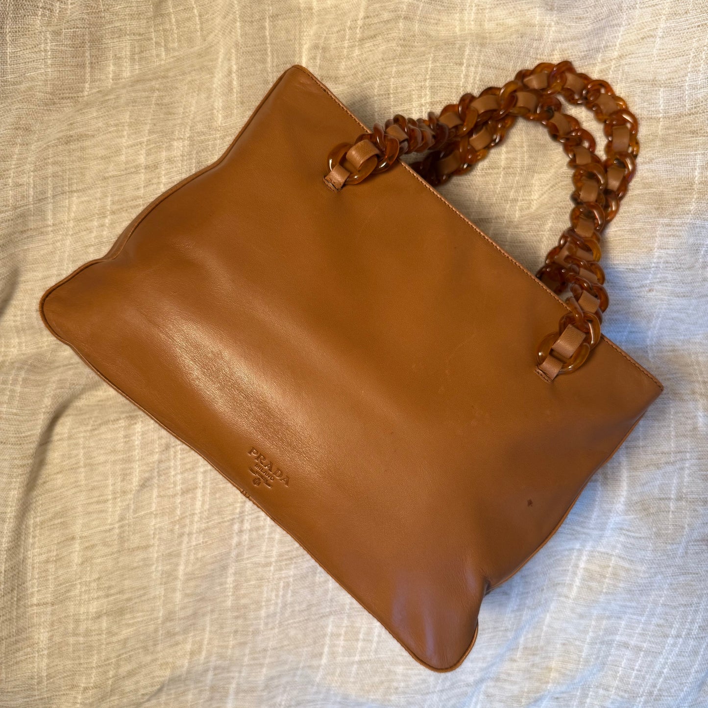 Prada - Leather Mini Tote bag with chain handle
