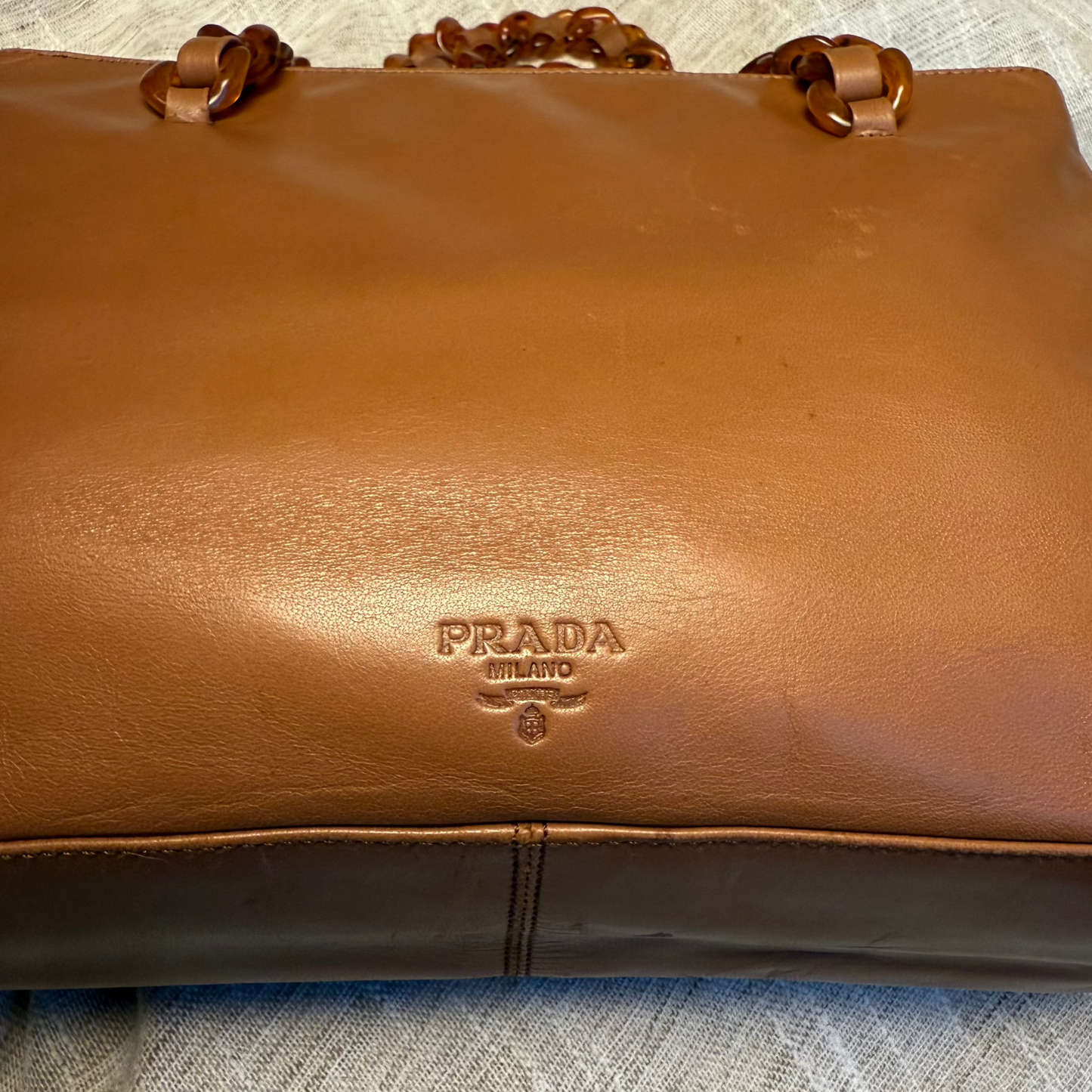 Prada - Leather Mini Tote bag with chain handle