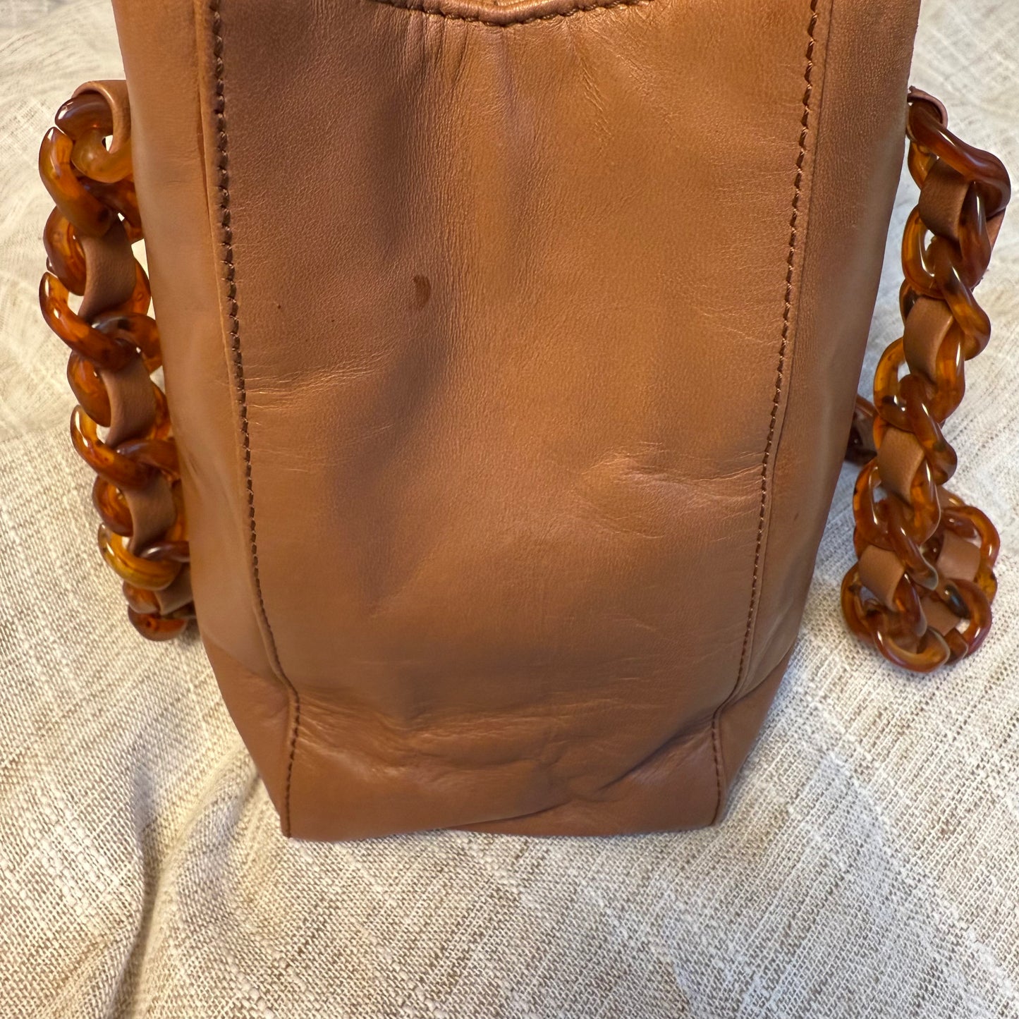 Prada - Leather Mini Tote bag with chain handle