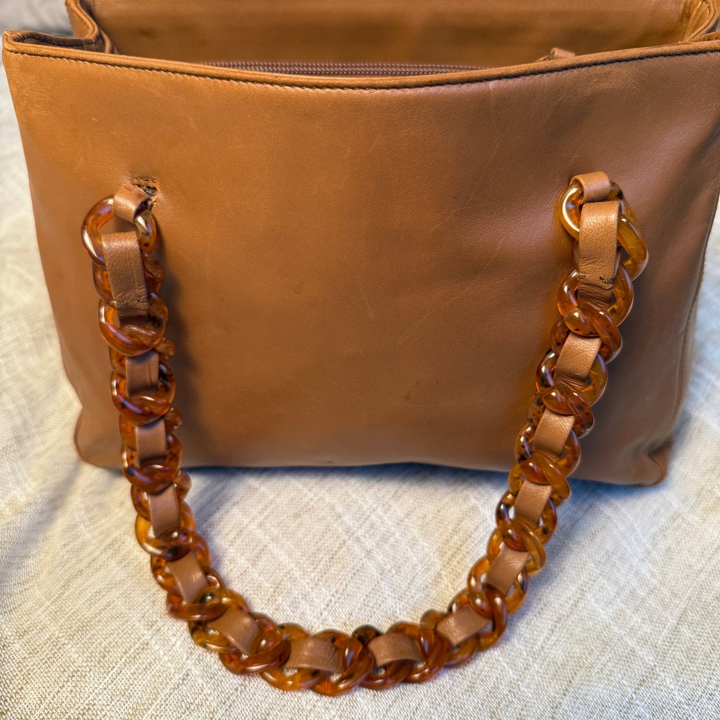 Prada - Leather Mini Tote bag with chain handle