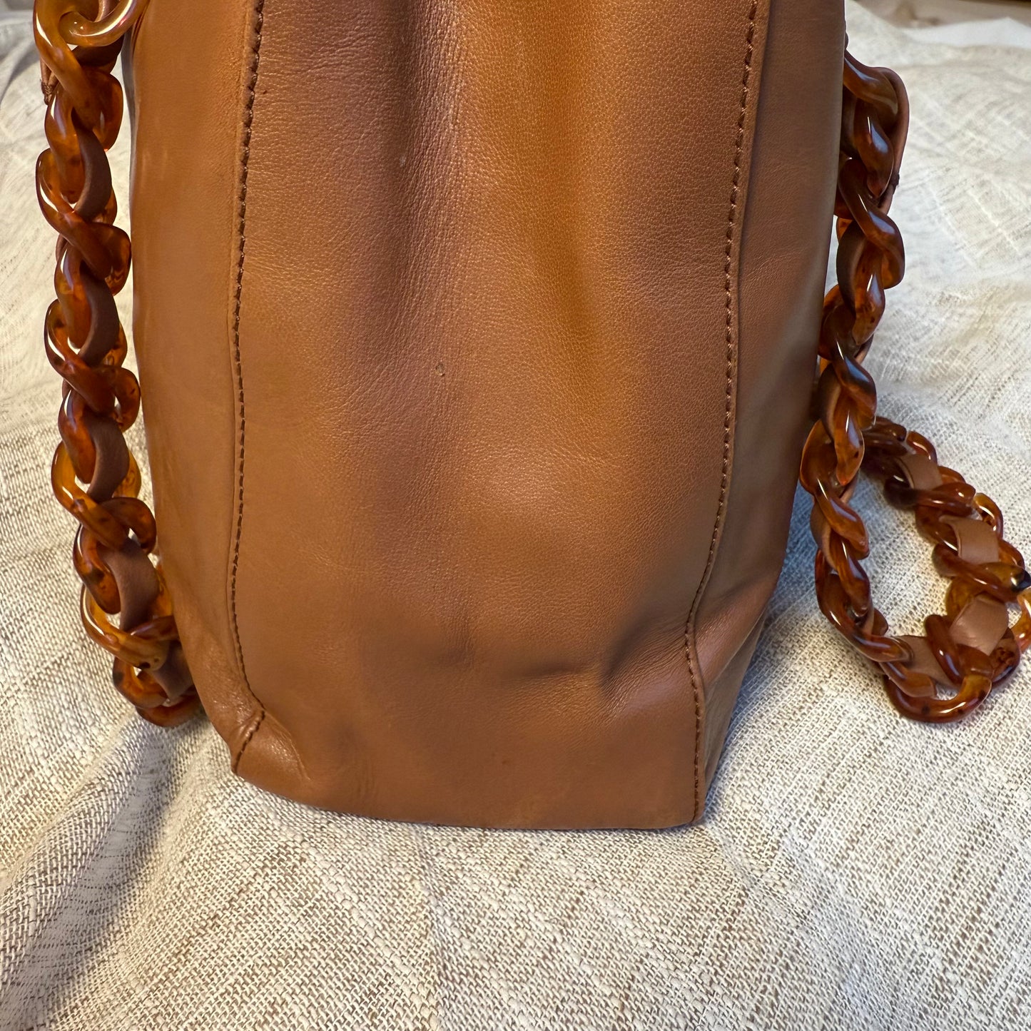 Prada - Leather Mini Tote bag with chain handle