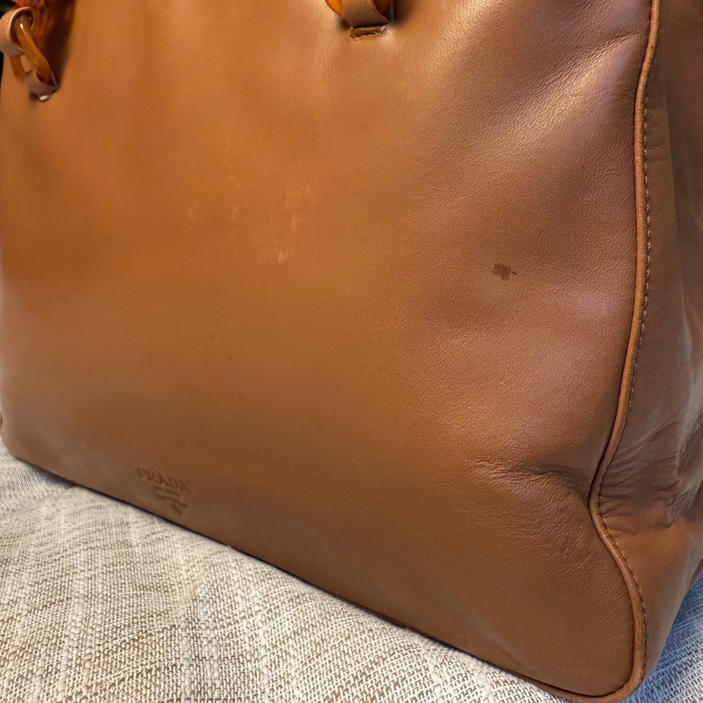 Prada - Leather Mini Tote bag with chain handle