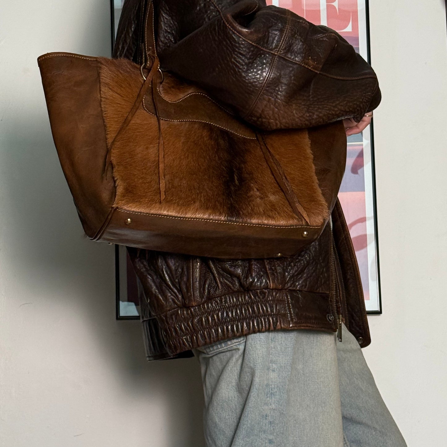 Leather & Fur Everyday Tote