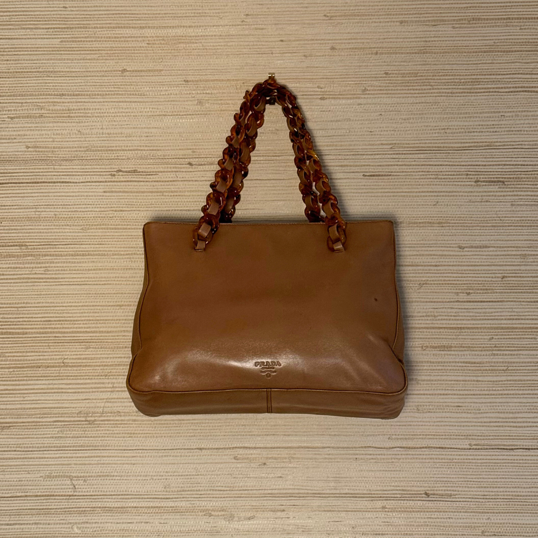 Prada - Leather Mini Tote bag with chain handle