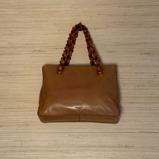 Prada  - Leather Mini Tote bag with chain handle