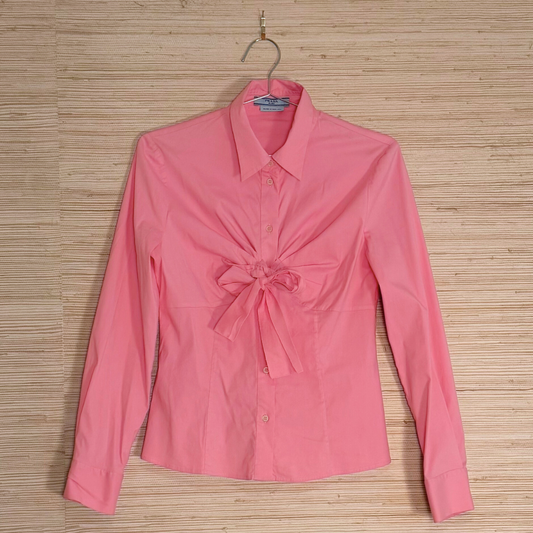 Prada Pink Bow Shirt