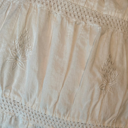 White Prairie Skirt with Floral detail