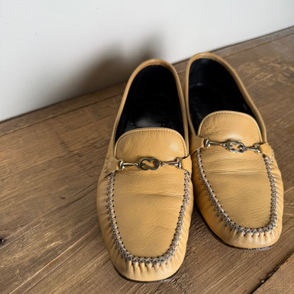 Escada Vintage Tan Leather Loafers