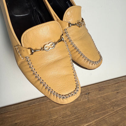 Escada Vintage Tan Leather Loafers