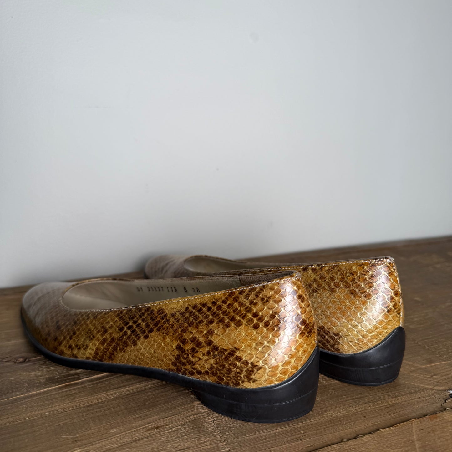 Salvatore Ferragamo Snakeskin Print Ballet Flat