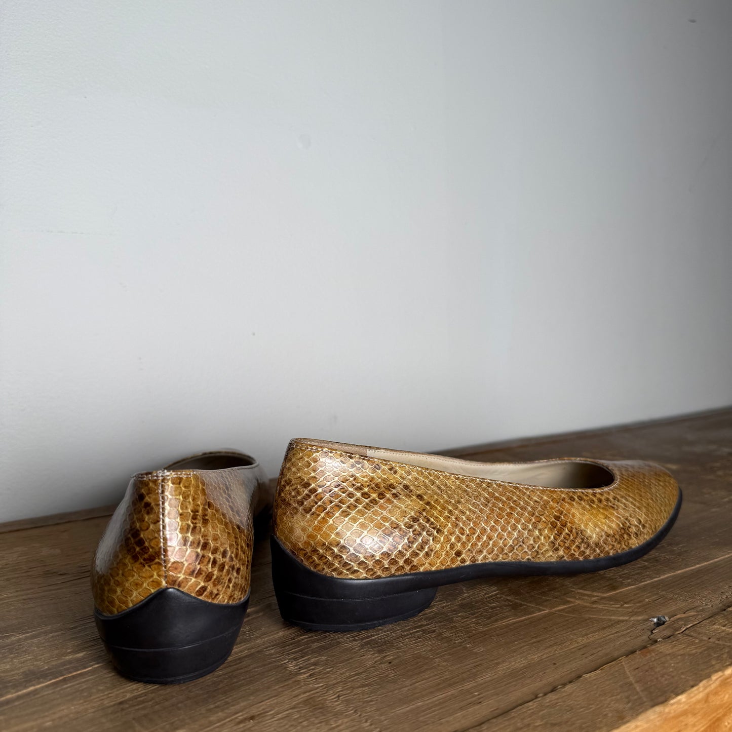 Salvatore Ferragamo Snakeskin Print Ballet Flat