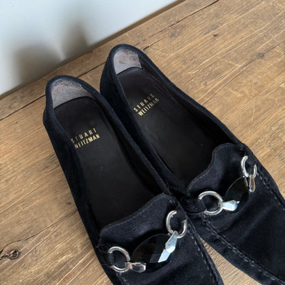 Stuart Weitzman Suede Gem Loafers