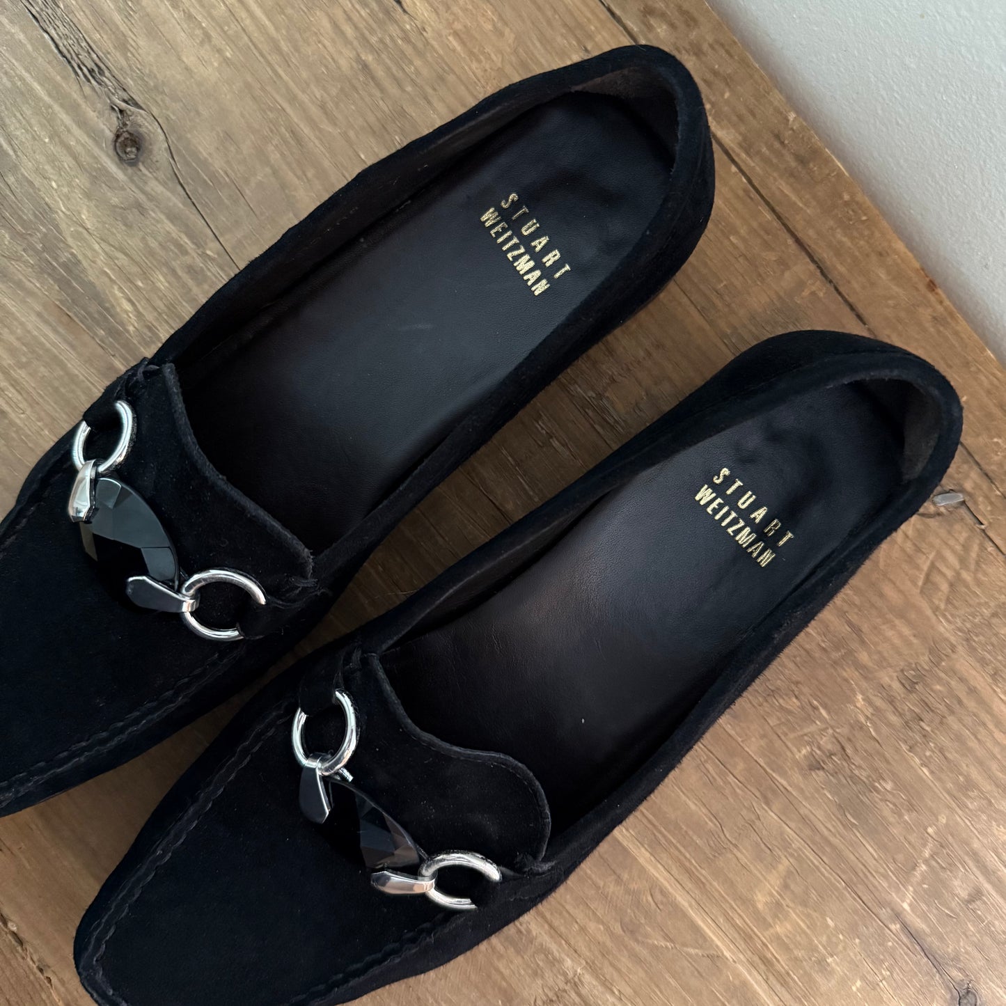 Stuart Weitzman Suede Gem Loafers
