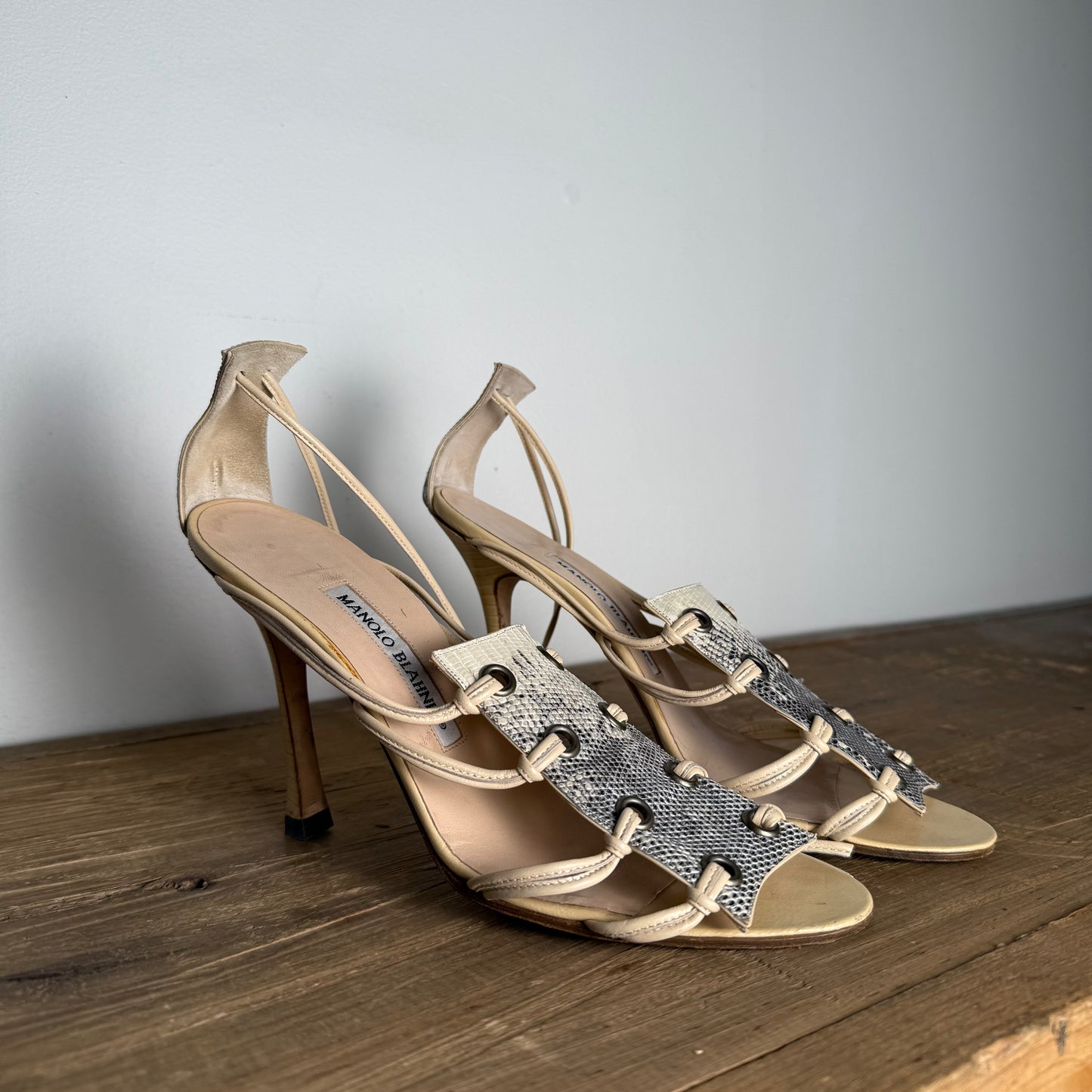 2005 Manolo Blahnik for "Neiman Marcus Collaboation" Ankle Tie Heels