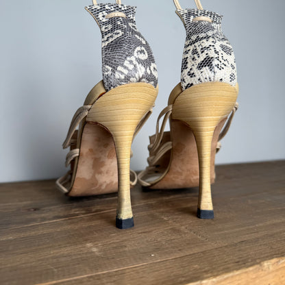 2005 Manolo Blahnik for "Neiman Marcus Collaboation" Ankle Tie Heels