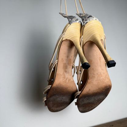 2005 Manolo Blahnik for "Neiman Marcus Collaboation" Ankle Tie Heels