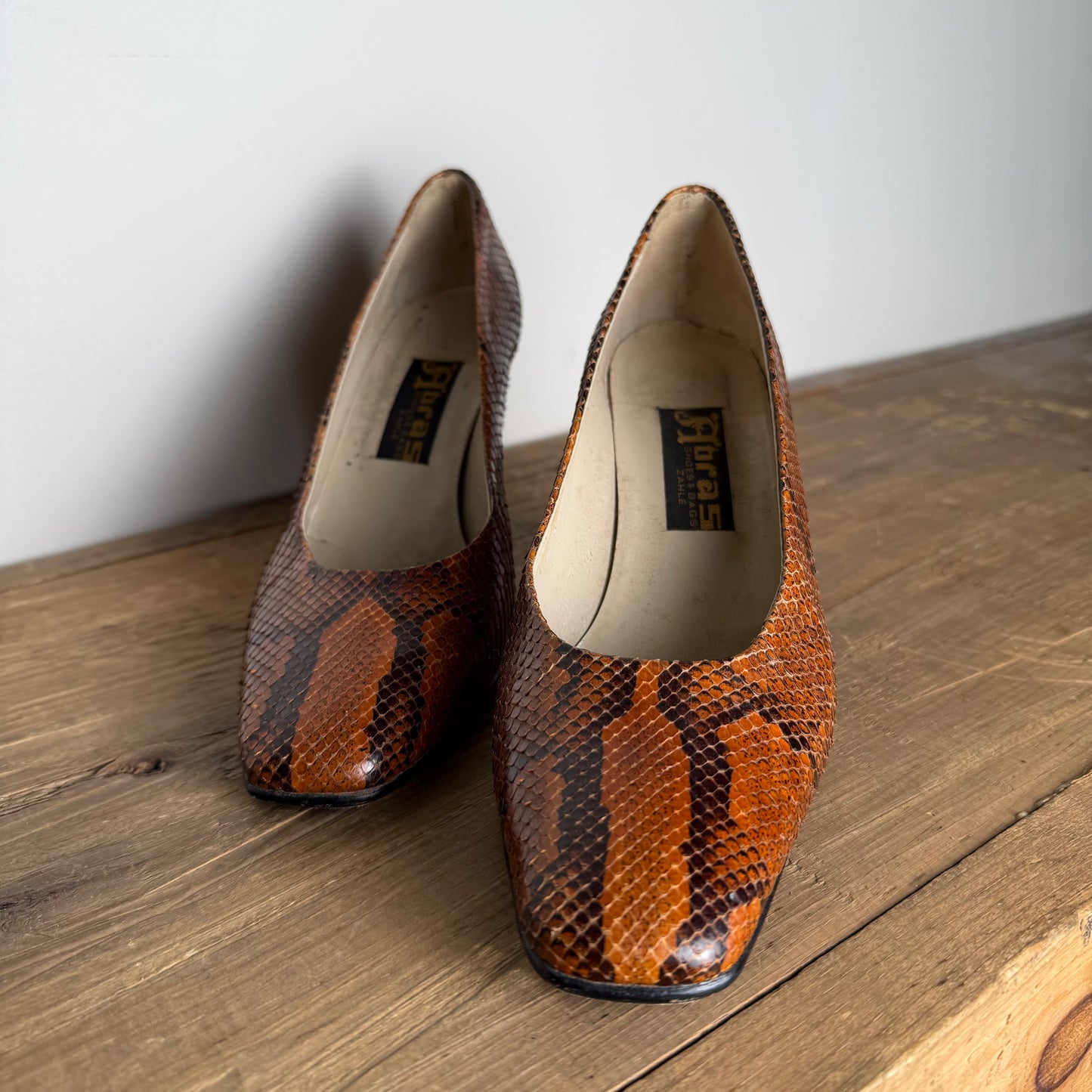 Vintage 1970's Leather Block Heels
