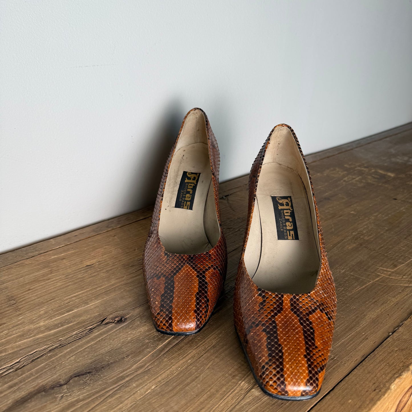 Vintage 1970's Leather Block Heels