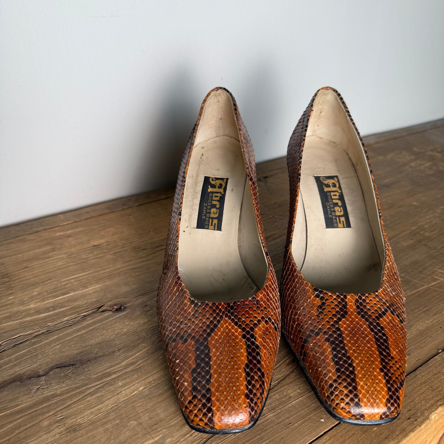 Vintage 1970's Leather Block Heels