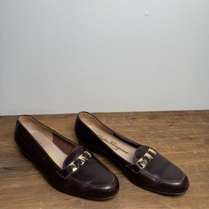Salvatore Ferragamo Brown 90's Chain Loafer