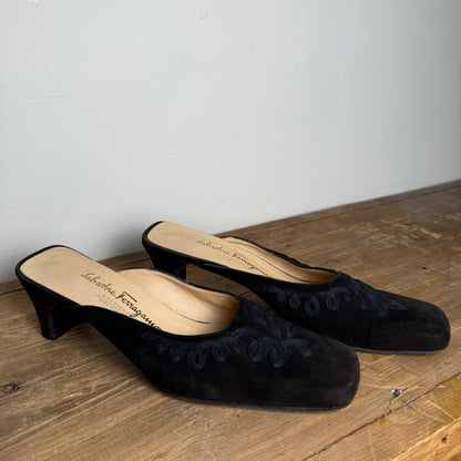 Salvatore Ferragamo Vintage Embroidered Mule