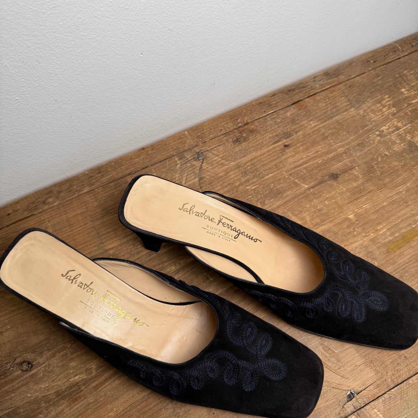 Salvatore Ferragamo Vintage Embroidered Mule