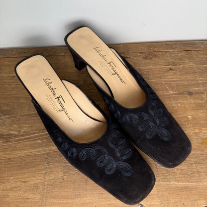 Salvatore Ferragamo Vintage Embroidered Mule