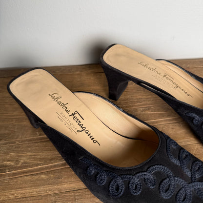 Salvatore Ferragamo Vintage Embroidered Mule