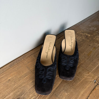 Salvatore Ferragamo Vintage Embroidered Mule