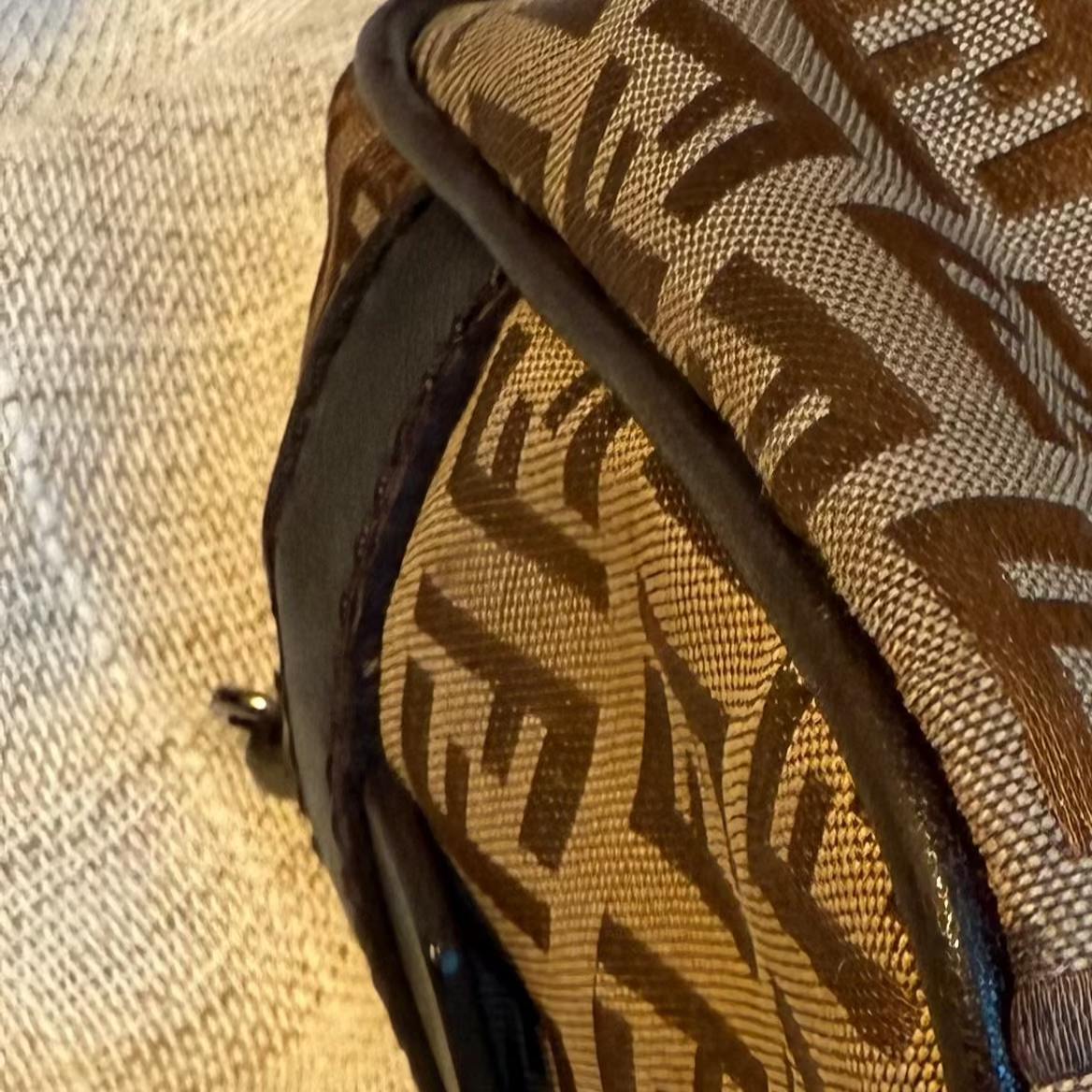 Fendi - Zucchino Top Handle Bag - Brown/Tan