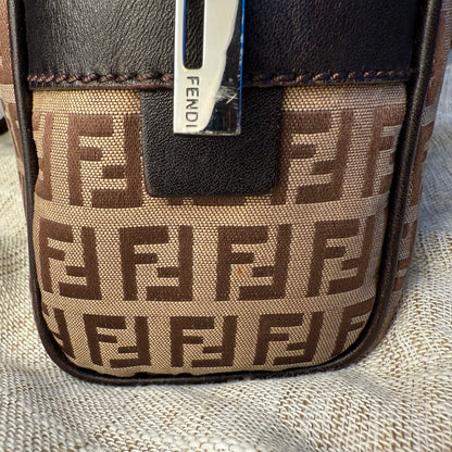 Fendi - Zucchino Top Handle Bag - Brown/Tan