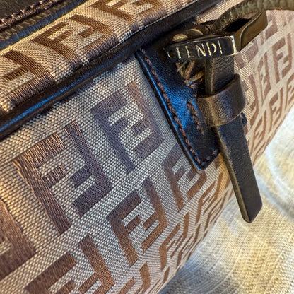 Fendi - Zucchino Top Handle Bag - Brown/Tan