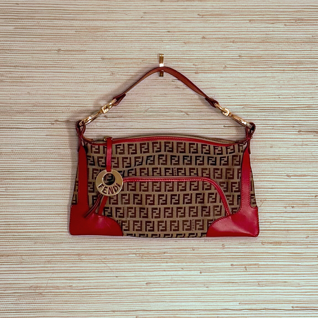 Fendi - Zucchino Bag with Bag Charm