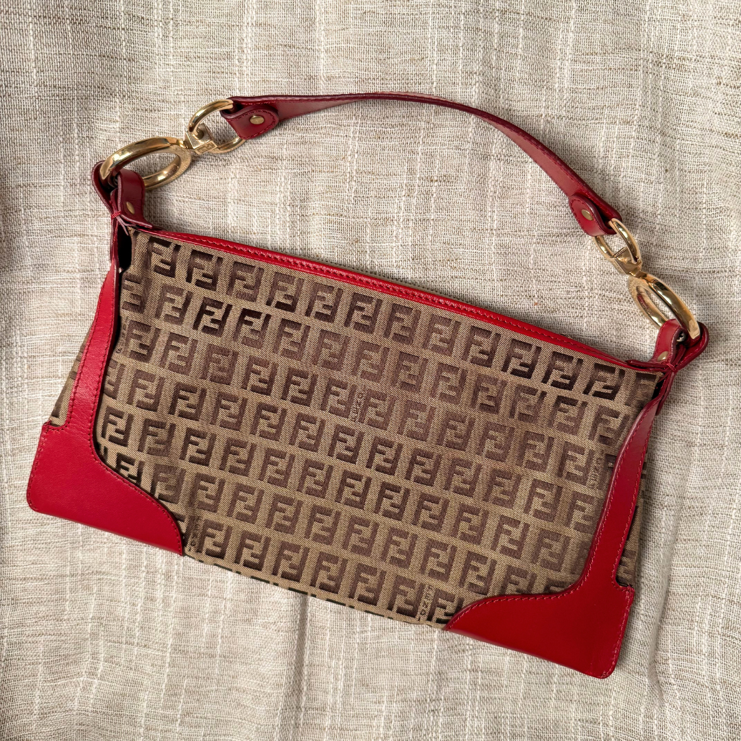 Fendi - Zucchino Bag with Bag Charm