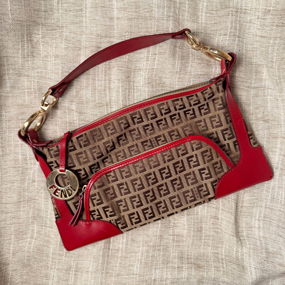 Fendi - Zucchino Bag with Bag Charm