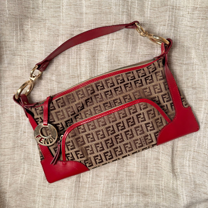 Fendi - Zucchino Bag with Bag Charm